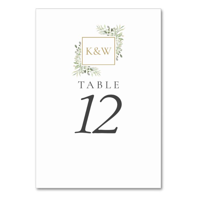 Numéros de table de mariage à monogramme doré et v (Par défaut)