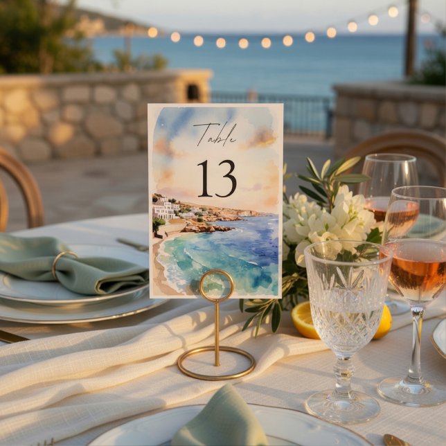 Numéros de table de mariage à Santorin | Méditerra (Créateur téléchargé)
