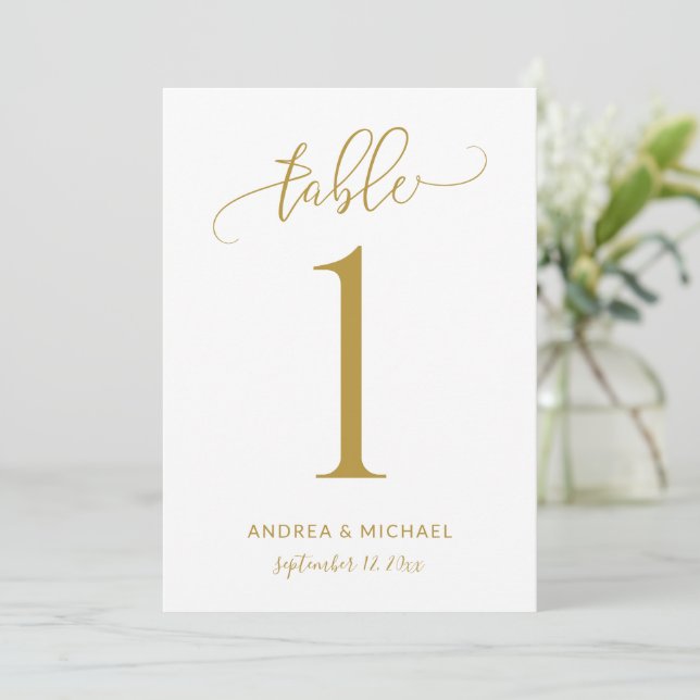 Numéros de table de mariage amusants en calligraph (Debout devant)
