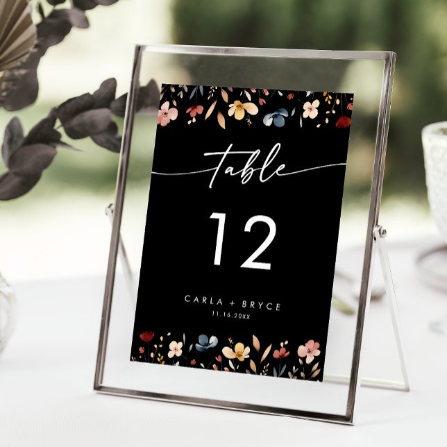 Numéros de table de mariage aux fleurs sauvages bo (Créateur téléchargé)