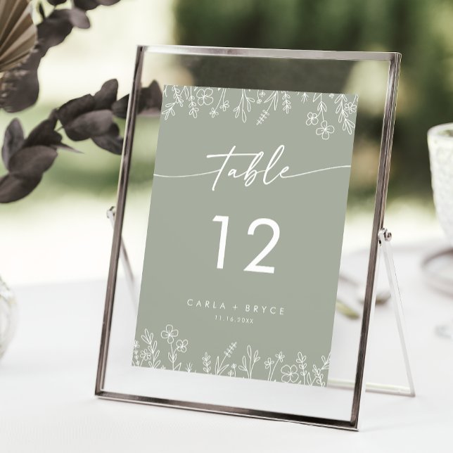 Numéros de table de mariage aux fleurs sauvages ve (Créateur téléchargé)