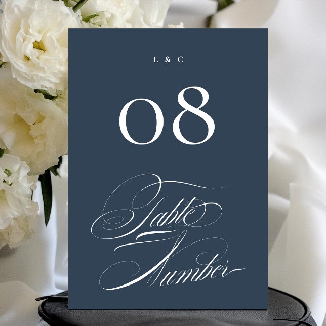 Numéros de table de mariage bleu marine classe 5 x (Créateur téléchargé)