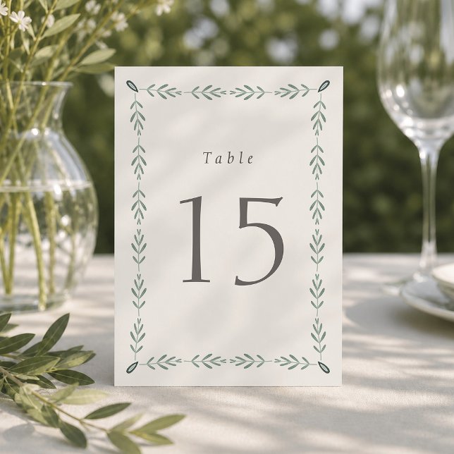 Numéros de table de mariage botanique vert sauge 1 (Créateur téléchargé)