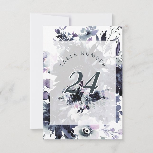 Numéros de table de mariage chic encadrés de fleur (Devant)