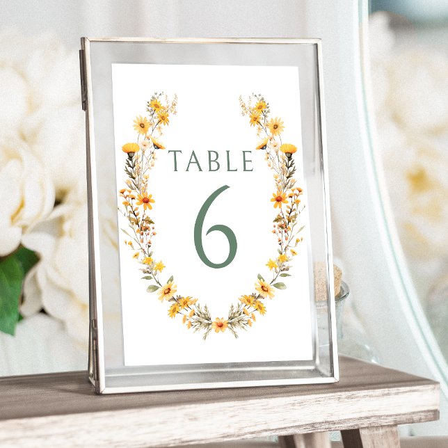 Numéros de table de mariage de couronne de fleurs  (Créateur téléchargé)