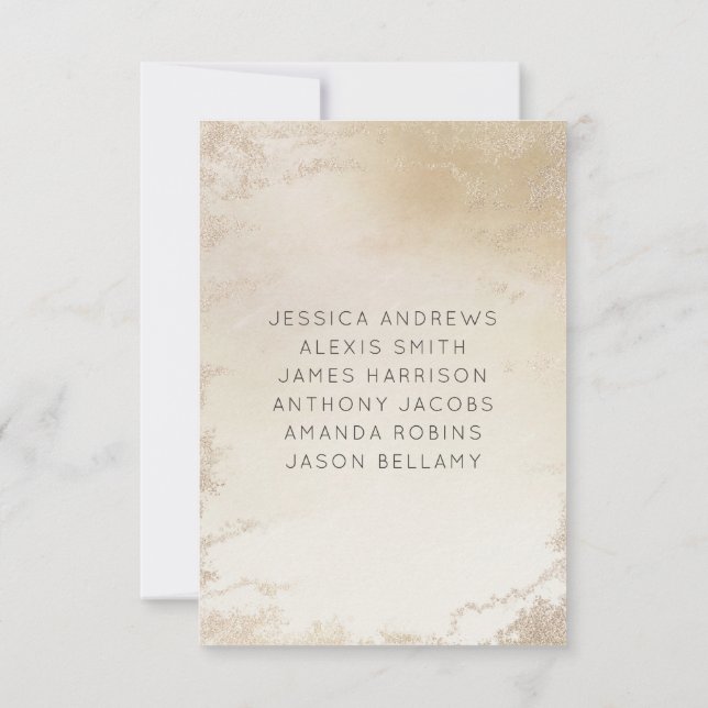 Numéros de table de mariage dorés givrés Ombre Yel (Dos)