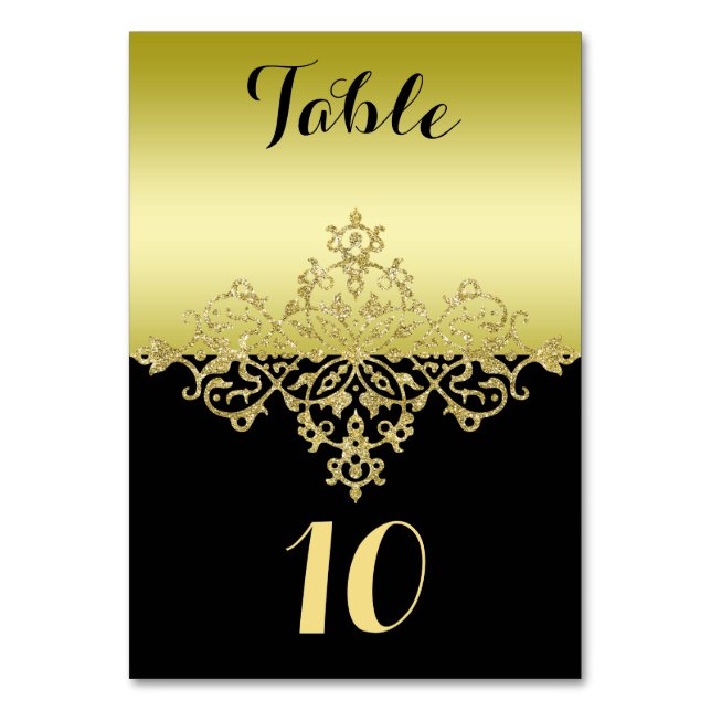Numéros de table de mariage élégants et classe or  (Par défaut)