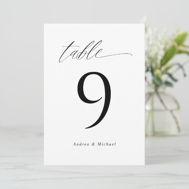 Numéros de Table de Mariage Élégants Modernes 5x7 (Debout devant)