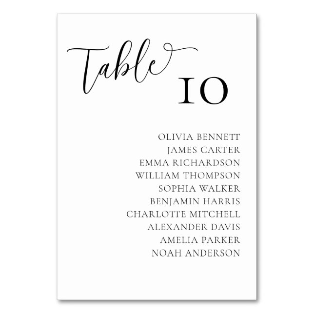 Numéros de table de mariage élégants noir et blanc (Par défaut)
