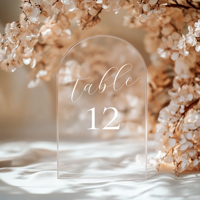 Numéros de table de mariage en acrylique avec call (Créateur téléchargé)