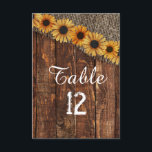 Numéros de table de mariage en bois rustique et to<br><div class="desc">Cartes de numéros de table de mariage avec soleil en bois rustique et toile de jute avec une police de caractères à pinceau tendance ! ~ Consultez ma boutique pour voir la suite de la collection de mariage pour ce design !</div>