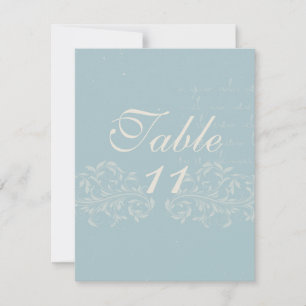 Numéros de table de mariage en damas vintage