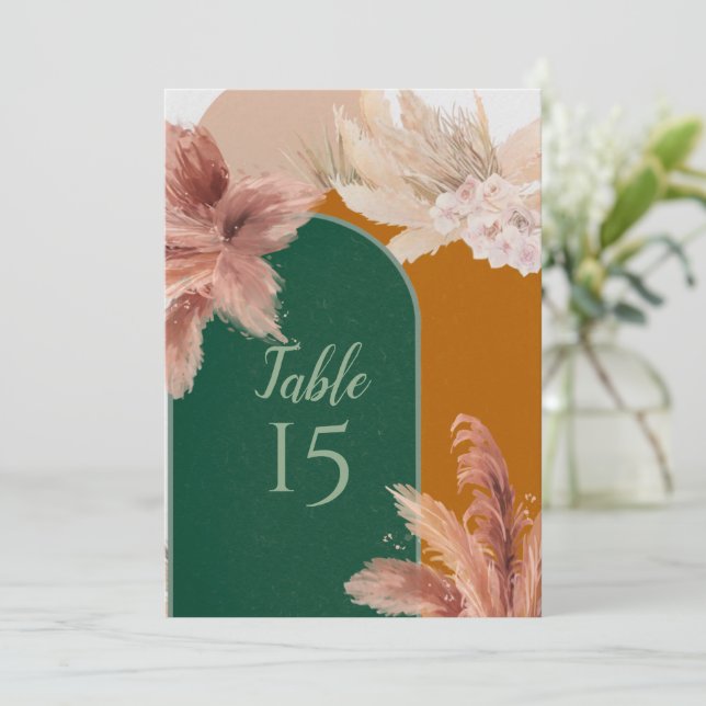 Numéros de table de mariage en herbe de Pampas d'a (Debout devant)