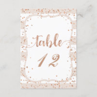 Numéros de table de mariage en rose gold et rayure