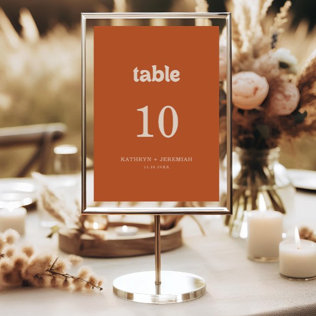Numéros de table de mariage en terre cuite simple  (Créateur téléchargé)