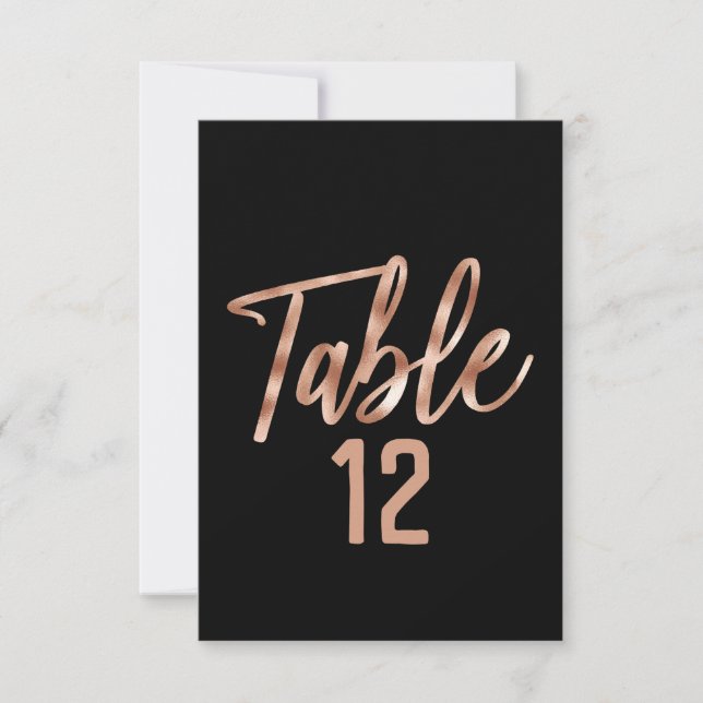 Numéros de table de mariage en typographie moderne (Devant)