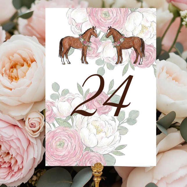 Numéros de table de mariage équestre cheval (A romantic and festive wedding suite inspired by a cozy French countryside.)