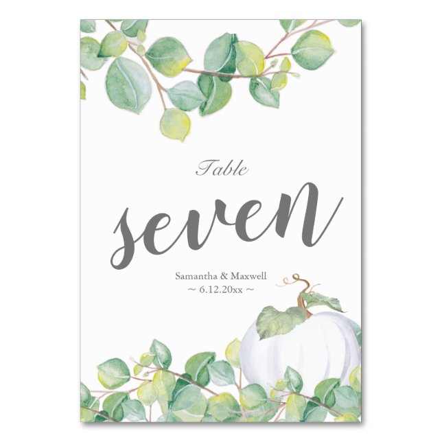 Numéros de table de mariage Eucalyptus (Par défaut)