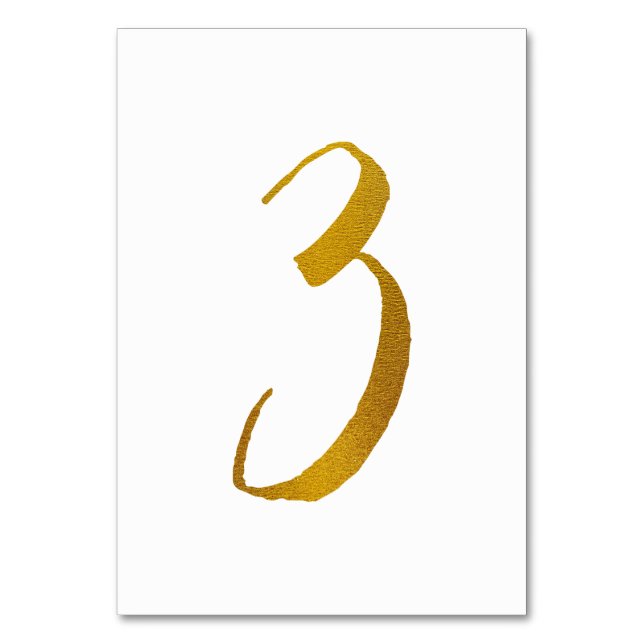 Numéros de table de mariage (fausse feuille d'or)  (Par défaut)