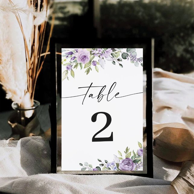 Numéros de Table de Mariage Fleurs Violettes Roman (Créateur téléchargé)