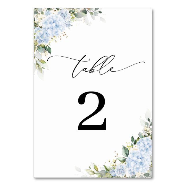 Numéros de table de mariage floraux d'hortensia bl (Par défaut)