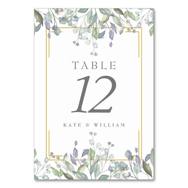 Numéros de table de mariage floraux sauge et lilas (Par défaut)