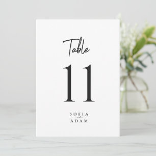 Numéros de table de mariage minimaliste blanc