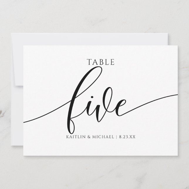 Numéros de table de mariage moderne - Calligraphie (Devant)