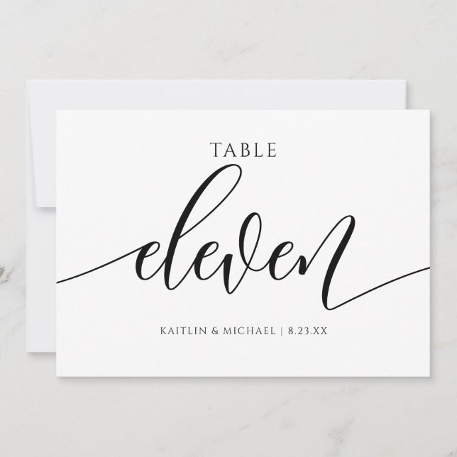 Numéros de table de mariage moderne - Calligraphie (Devant)