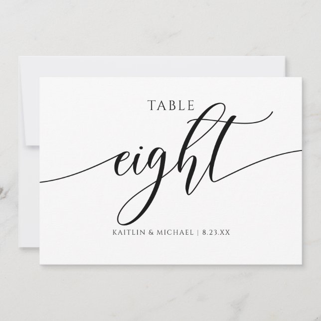 Numéros de table de mariage moderne - Calligraphie (Devant)