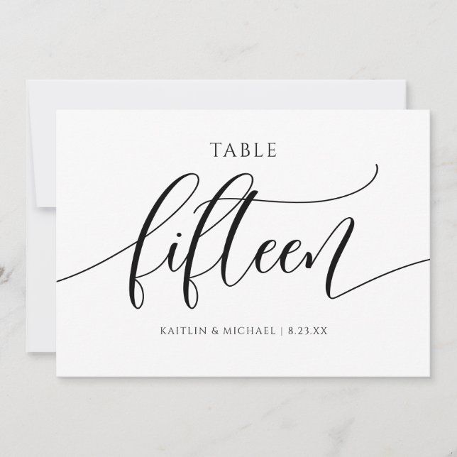 Numéros de table de mariage moderne - Calligraphie (Devant)