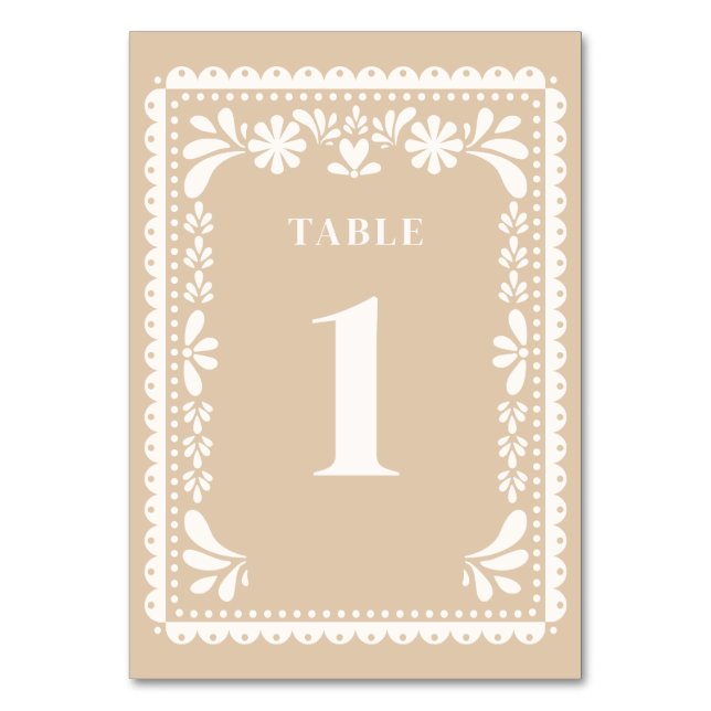 Numéros de table de mariage Papel Picado Hacienda (Dos)