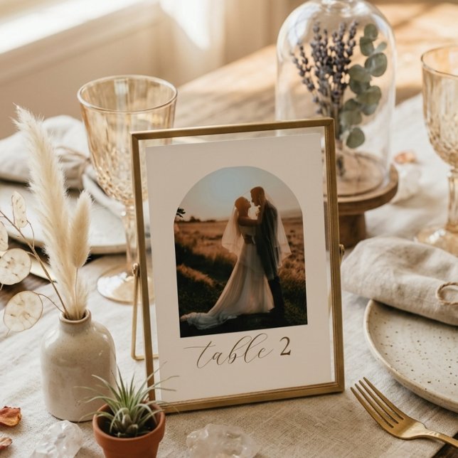 Numéros de table de mariage photo en écriture mode (Créateur téléchargé)