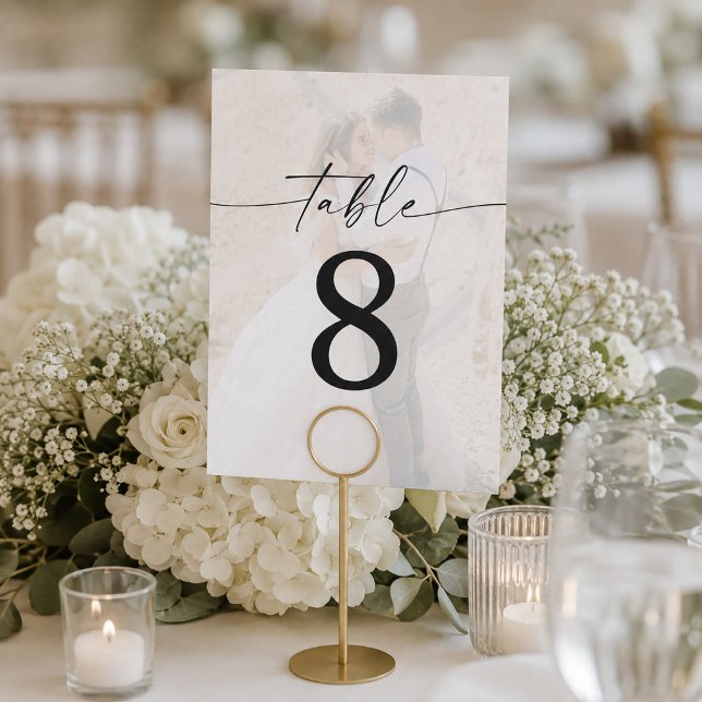 Numéros de table de mariage photo moderne de 5 x 7 (Créateur téléchargé)