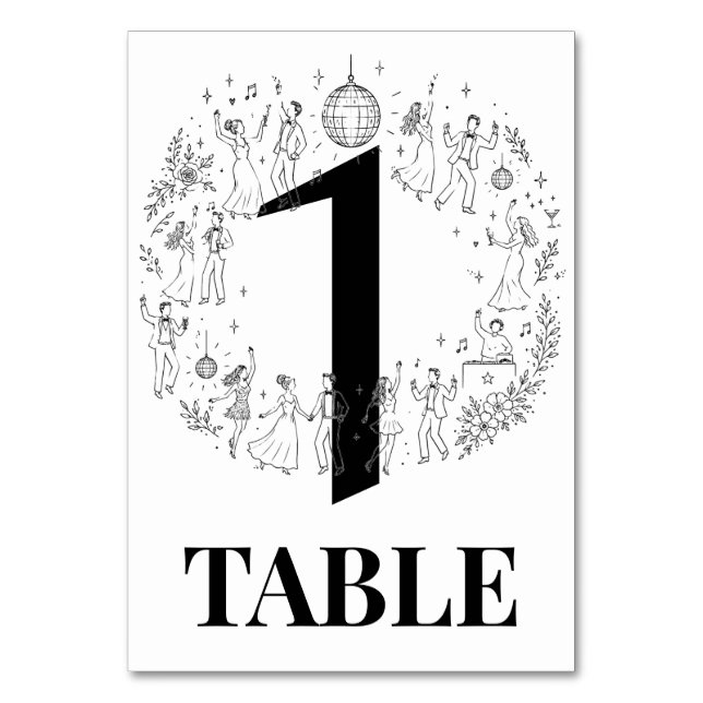 Numéros de table de mariage pour une soirée disco  (Par défaut)