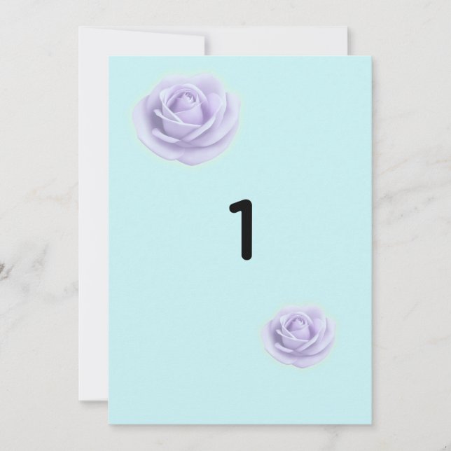 Numéros de table de mariage Rose Lavande (Devant)