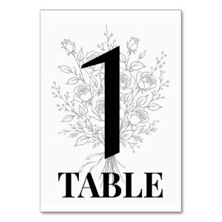 Numéros de table de mariage Rose minimaliste