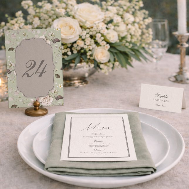 Numéros de table de mariage Rose Vert Sauge 20-29 (Créateur téléchargé)