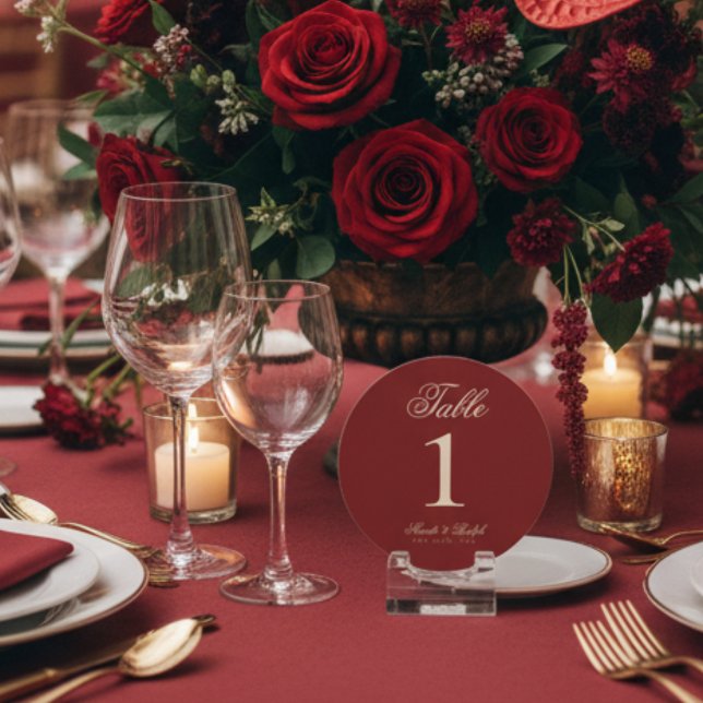 Numéros de table de Mariage rouge vif simple (Guide guests with sophistication using these Old Money Bold Red Wedding Table Numbers!)