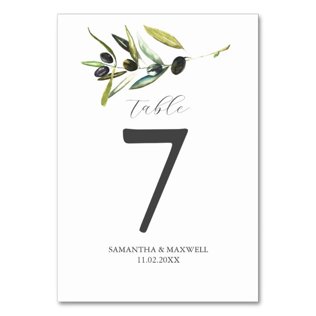 Numéros de table de mariage Thèmes de mariage Oliv (Par défaut)