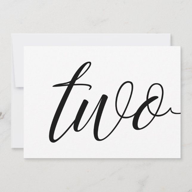 Numéros de table de mariage - Typographie Luxe - N (Devant)