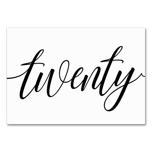 Numéros de table de mariage - Typographie Luxe - N (Devant)