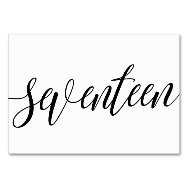 Numéros de table de mariage - Typographie Luxe - N (Devant)