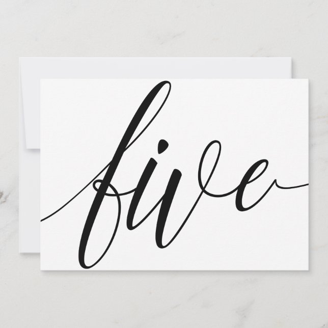 Numéros de table de mariage - Typographie Luxe - N (Devant)