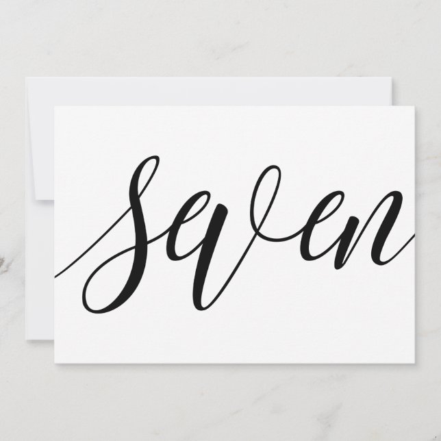 Numéros de table de mariage - Typographie Luxe - N (Devant)