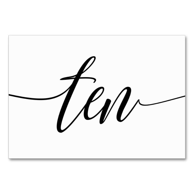 Numéros de table de mariage - Typographie Luxe (No (Devant)