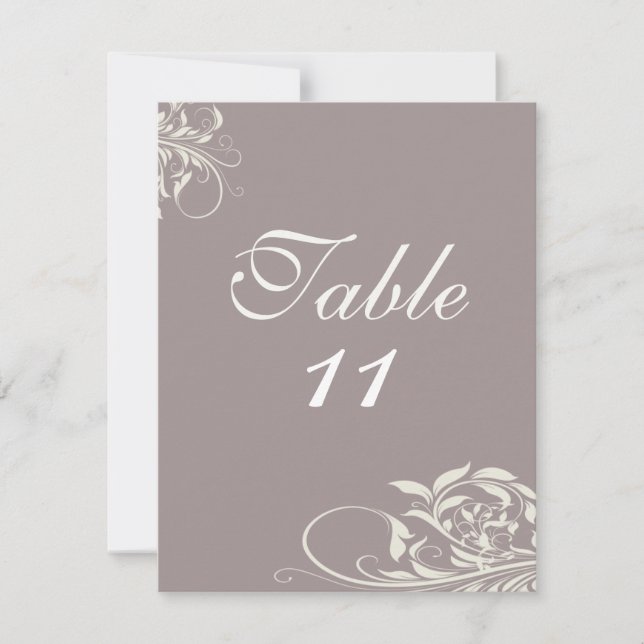 Numéros de table de mariage Vintage Swirl (Devant)