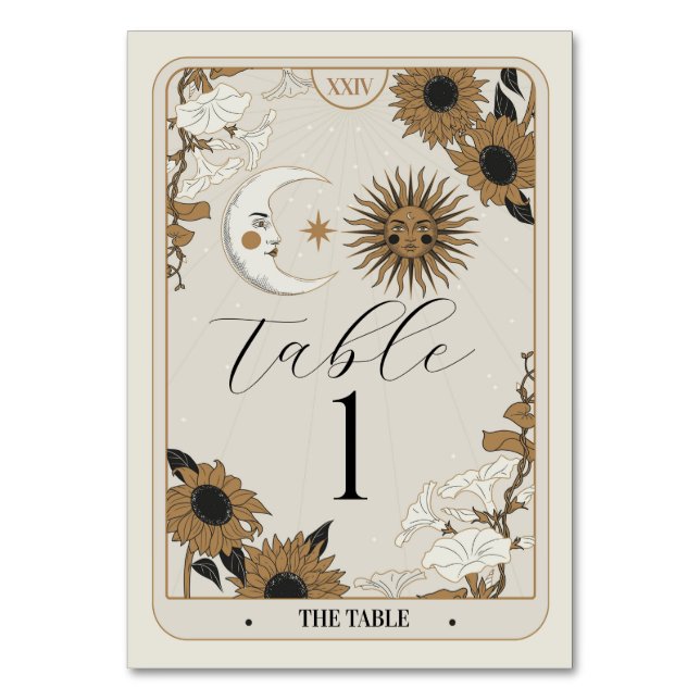 Numéros de table de Tarot Mariage Sun Moon Cartes  (Par défaut)