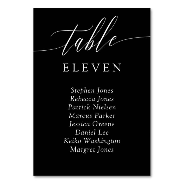 Numéros de table délicats en calligraphie pour inv (Par défaut)