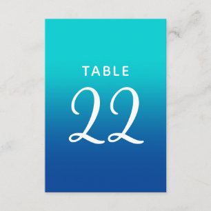 Numéros de table des Mariages Turquoise et Blue Om